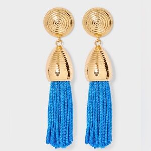 Baublebar Sugarfix Blue Thread tassel earrings